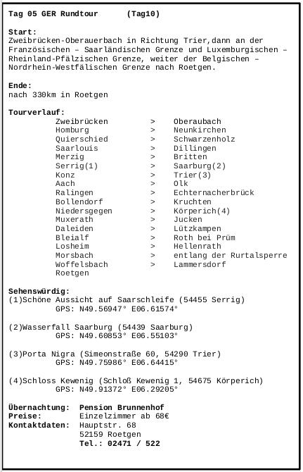 Info zu Tag 5